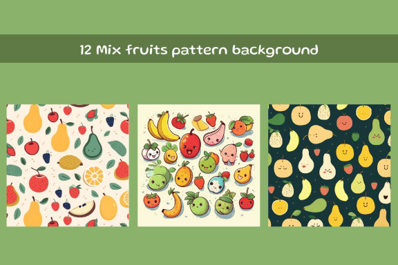 Mix fruits pattern background