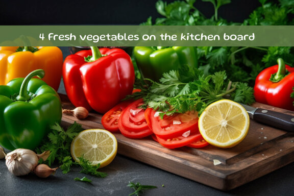 Fresh vegetables on the kitchen board