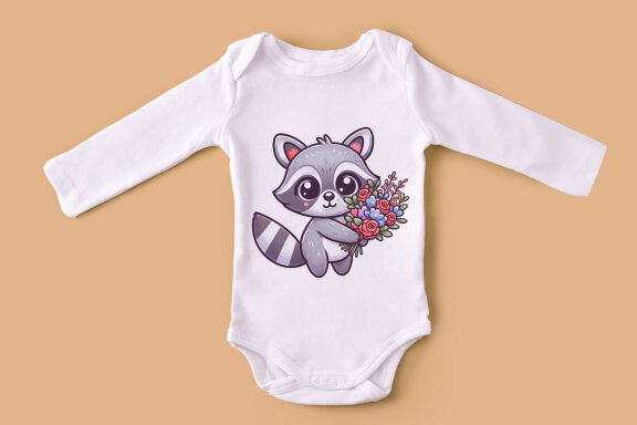 Cute Little Raccoon PNG Clipart