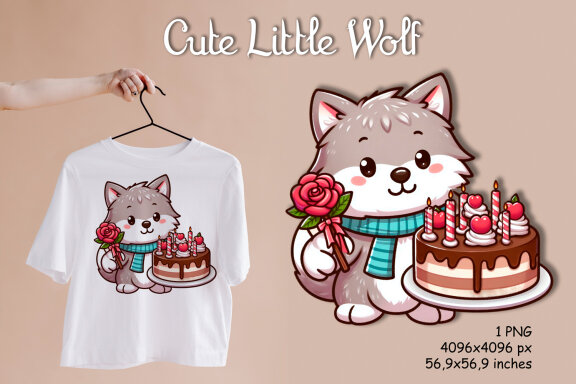 Cute Little Wolf PNG Clipart