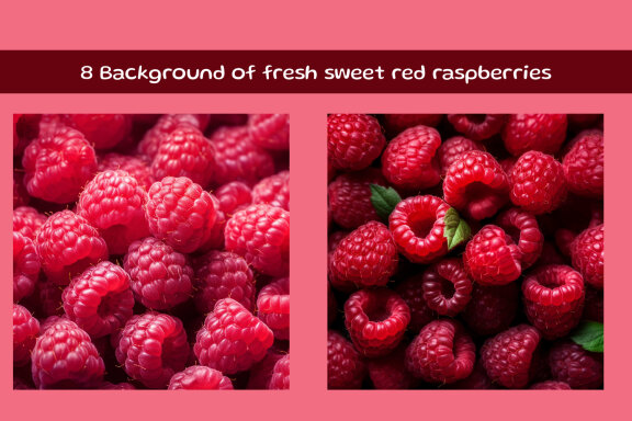 Background of fresh sweet red raspberries