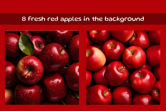 Fresh red apples in the background