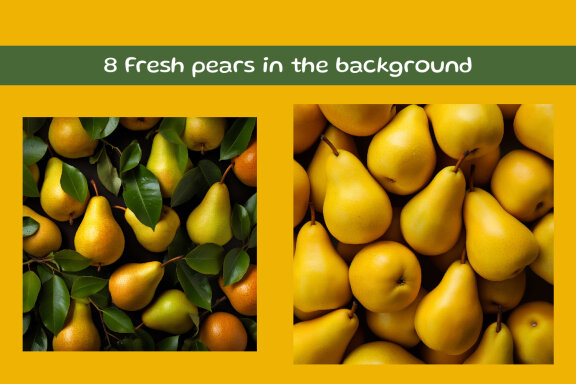 Fresh pears in the background