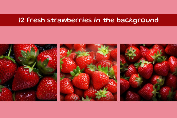 Fresh strawberries in the background