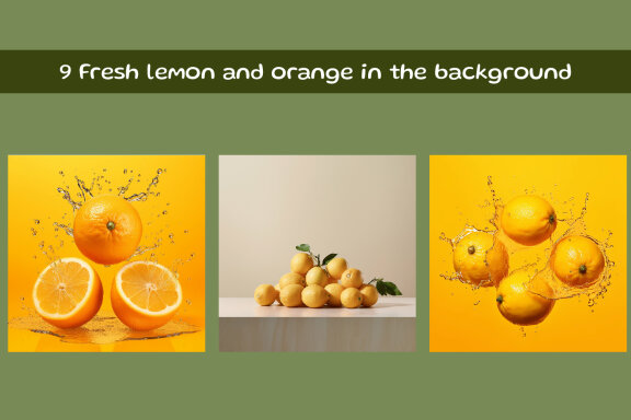 Fresh lemon and orange in the background
