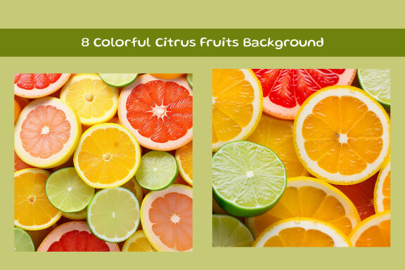 Colorful Citrus Fruits Background