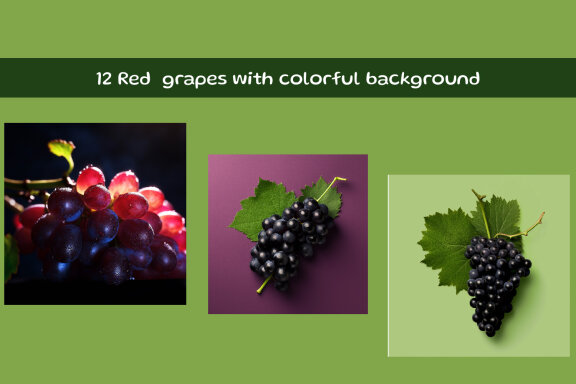 Red grapes with colorful background