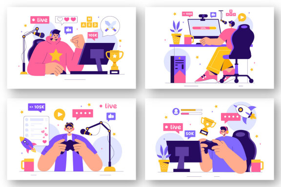 9 Video Game Streaming Illustration