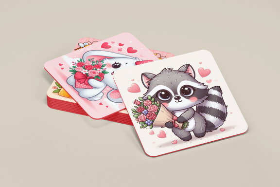 Cute Animal Square Coasters Designs