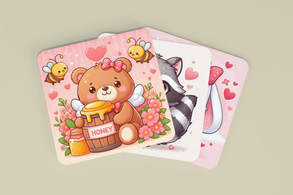 Cute Animal Square Coasters Designs