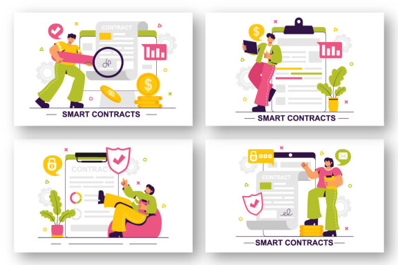 10 Digital Smart Contract Illustration