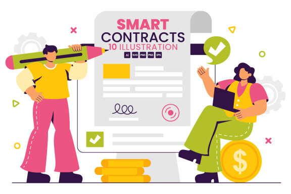 10 Digital Smart Contract Illustration