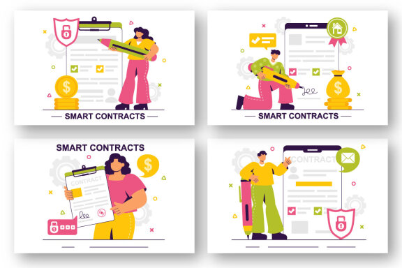 10 Digital Smart Contract Illustration