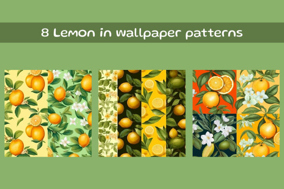 Lemon in wallpaper patterns