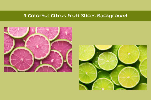 Colorful Citrus Fruits Slices Background