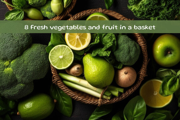 Fresh vegetables and fruit in a basket