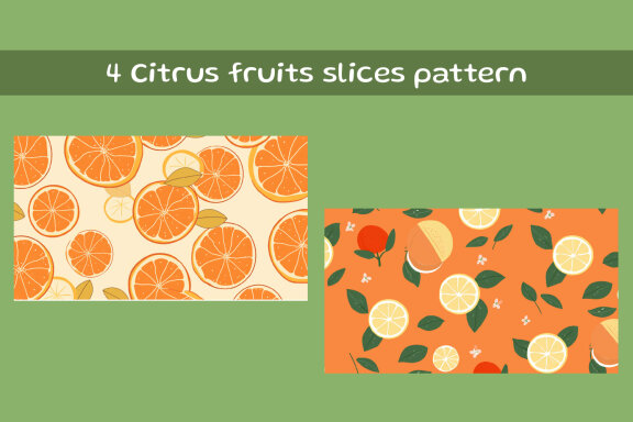 Colorful fruits slices pattern