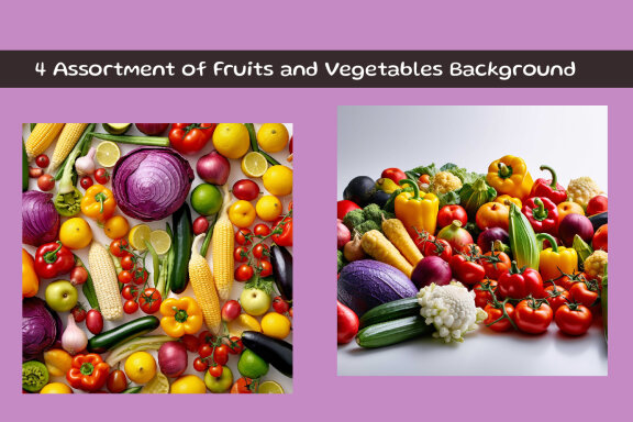 Assortment of Fruits and Vegetables Background