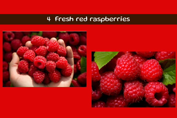 Fresh red raspberries