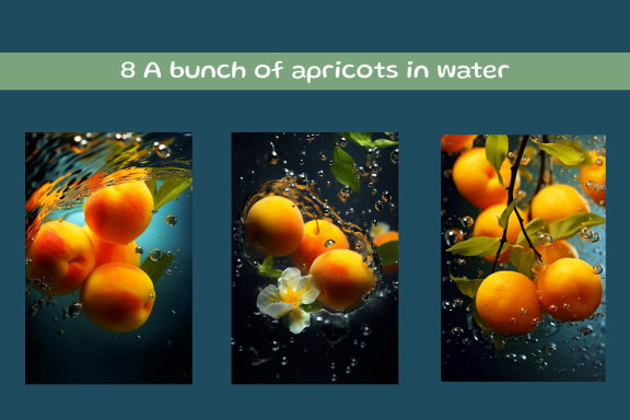 A bunch of apricots in water