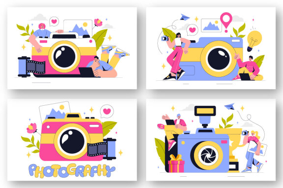 13 Photography Vector Illustration