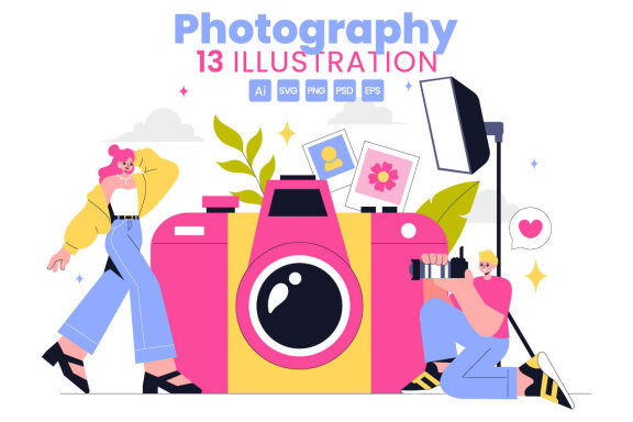 13 Photography Vector Illustration