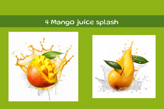 Mango juice splash AI image