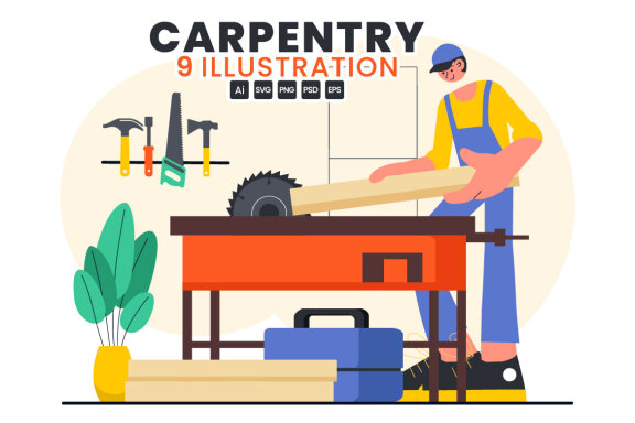 9 Carpentry Workshop Illustration