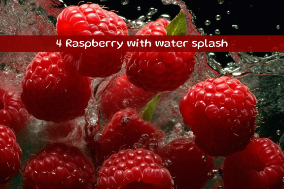 Raspberry with water splash