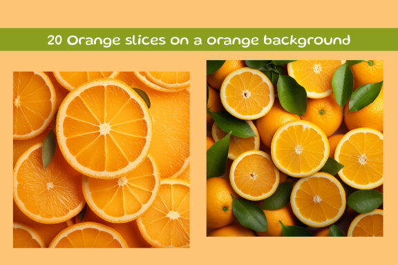 Orange slices on a orange background