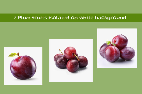 Plum fruits isolated on white background