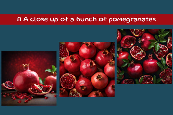 A close up of a bunch of pomegranates