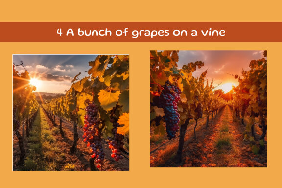 A bunch of grapes on a vine