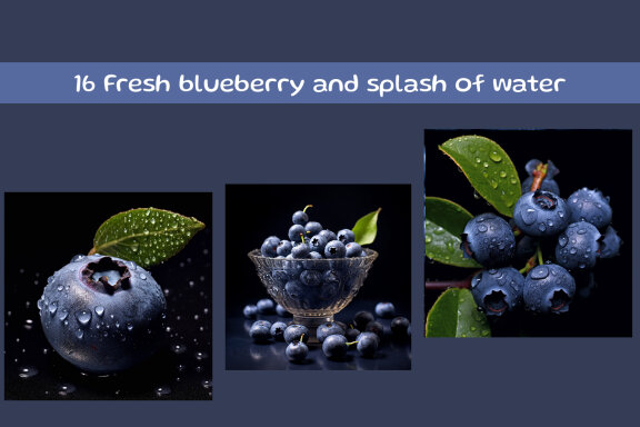 Fresh blueberry and splash of water