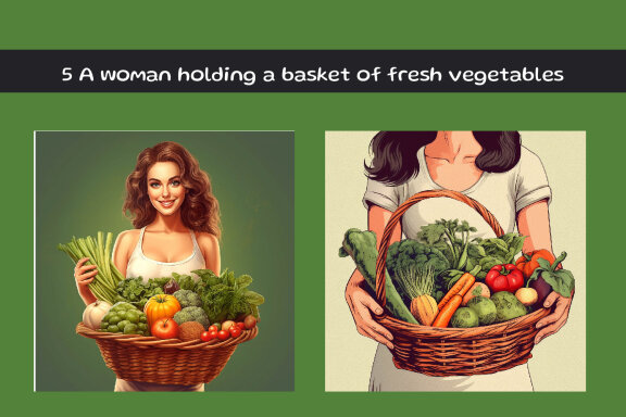 A woman holding a basket of fresh vegetables