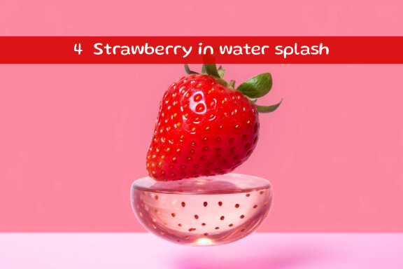 Strawberry in water splash