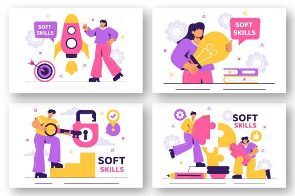 12 Workplace Soft Skills Illustration