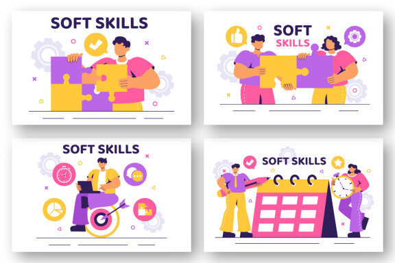 12 Workplace Soft Skills Illustration
