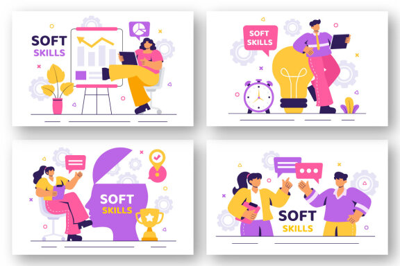 12 Workplace Soft Skills Illustration