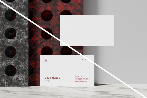Floating Business Card FREE Mockup