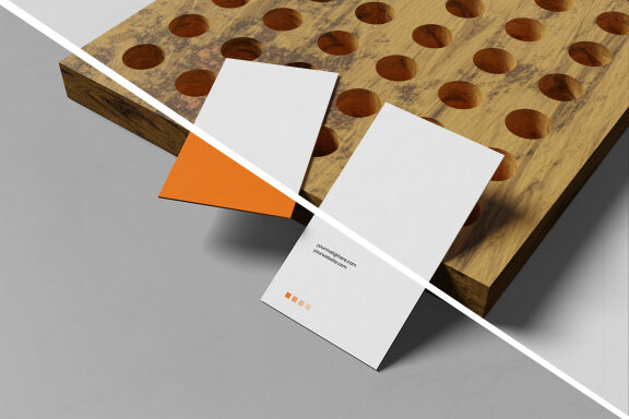Clean Portrait Business Card Mockup