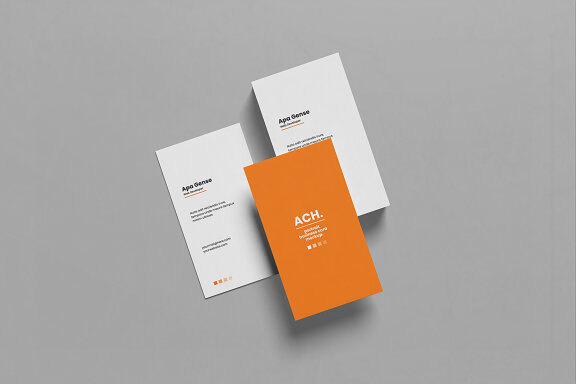 Top View Portrait Business Card Mockup