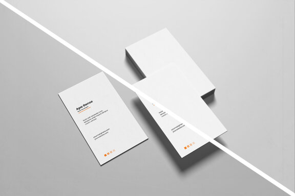 Perspective Portrait Business Card Mockup
