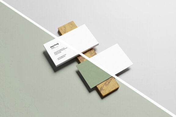 Perspective Business Card Mockup