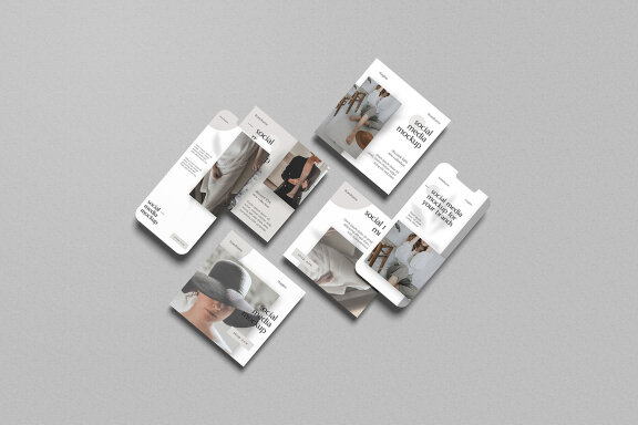 Clean Social Media Pages Mockup