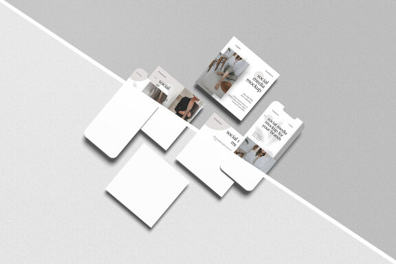 Clean Social Media Pages Mockup