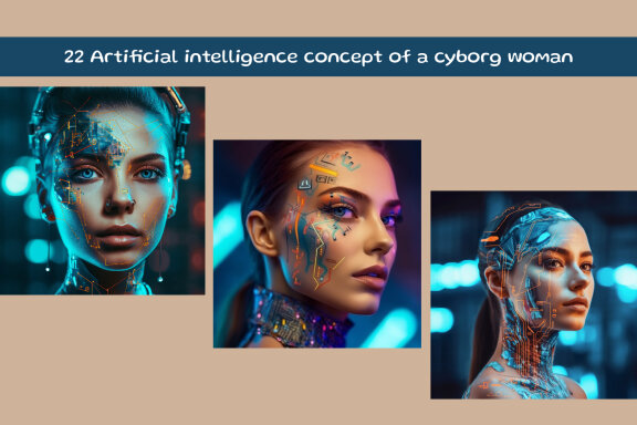 Artificial intelligence concept of a cyborg woman