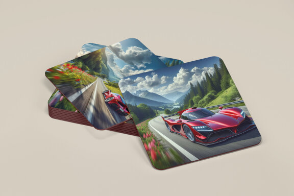 Red Racing Cars Coaster Designs