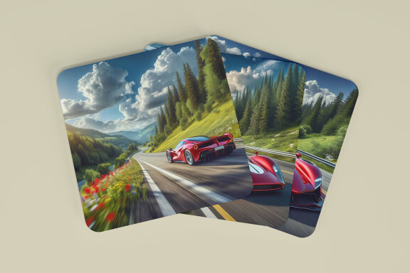 Red Racing Cars Coaster Designs