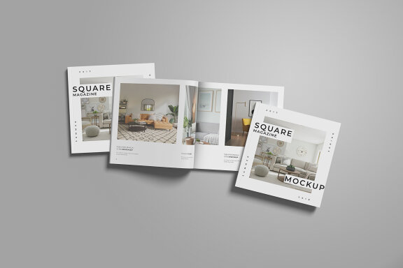 Top View Clean Square Magazine Mockup